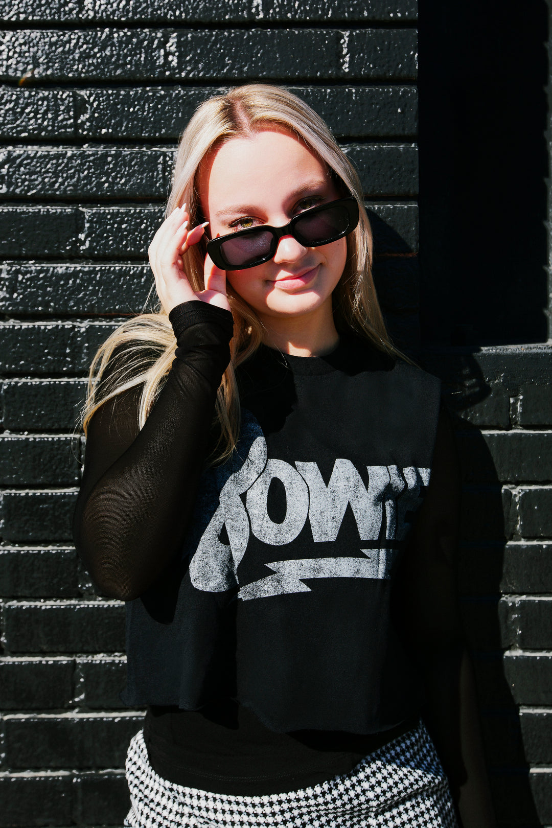 David Bowie Distressed Logo Women's Crop Top – Goodie Two