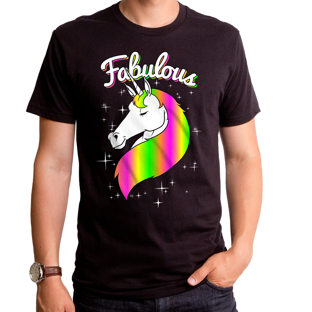Fabulous Unicorn Men's T-Shirt Black / XL, image size:1000x1000